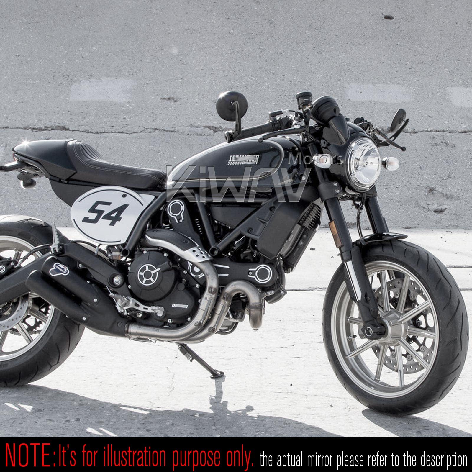 Amazon | KiWAV バーエンドミラー レトロ 黒 ヘビーウェイト